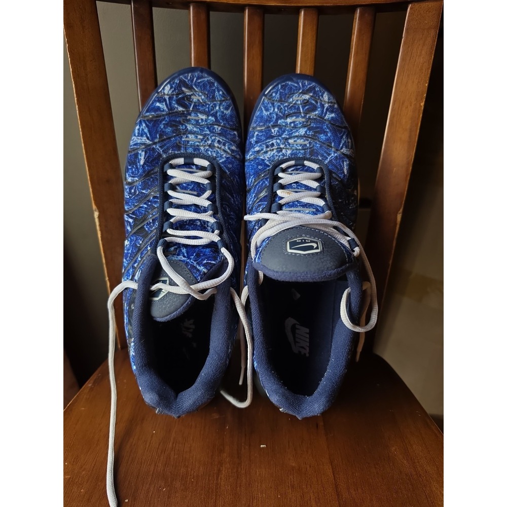 Nike Air Max Plus Blue Shattered Ice Midnight Navy DO6384-400 Men's Size 13 Used - Picture 2 of 6